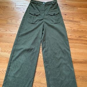 COURDAROY green FLARE PANTS